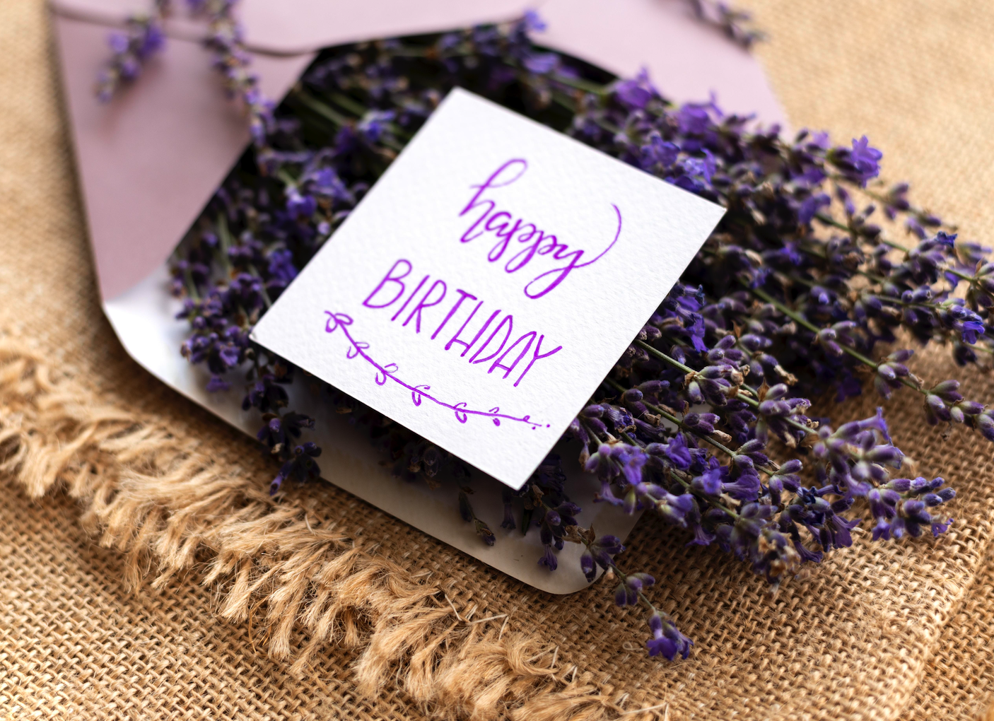 Happy birthday lavender bouquet